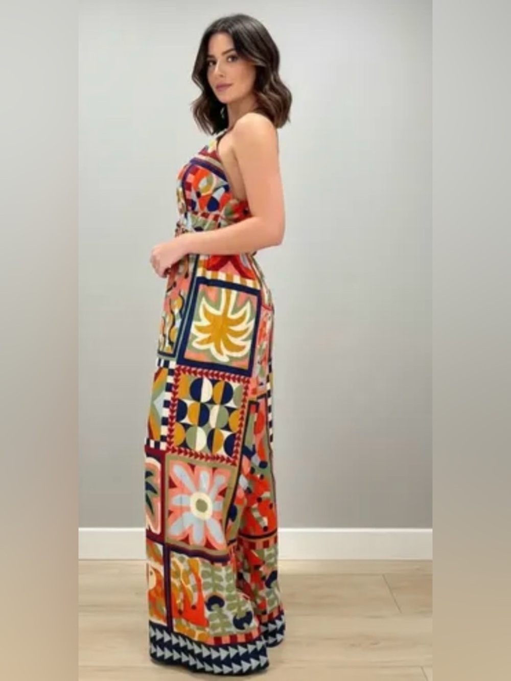 Farm Rio Halter Cut Out Halter Jumpsuit - Picture 5 of 11